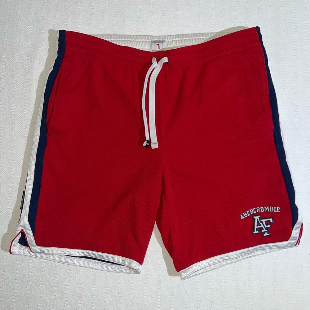 Abercrombie and Fitch Gym Shorts Men’s L Basketball Red Vintage 90s Baggy